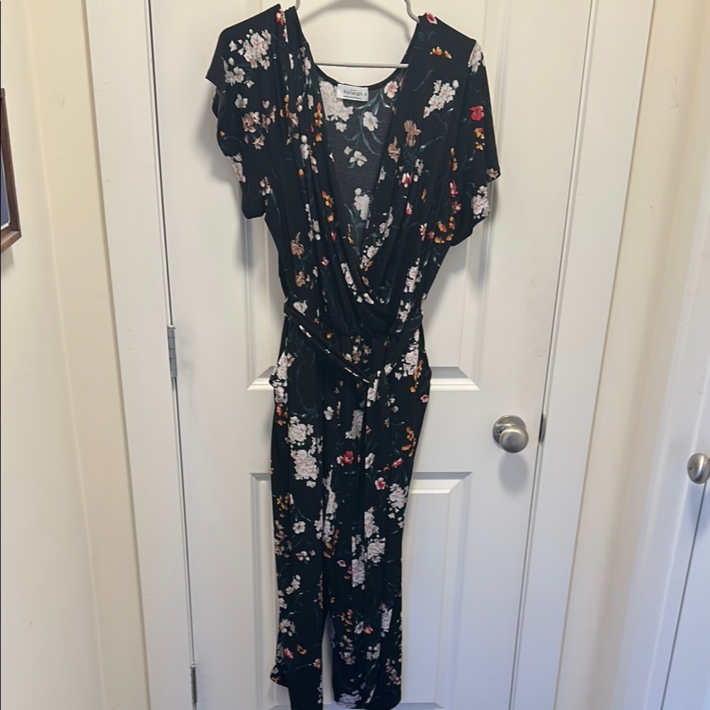 Floral Black Jumpsuit